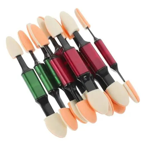 Produktbild: Healeved 10 Stück Doppelseitige Lidschatten-applikatorpinsel Make-up-tool Für Frauen Tragbarer Bequemer Lidschattenschwamm Für Anfänger Und Profis Zufällige Farbe