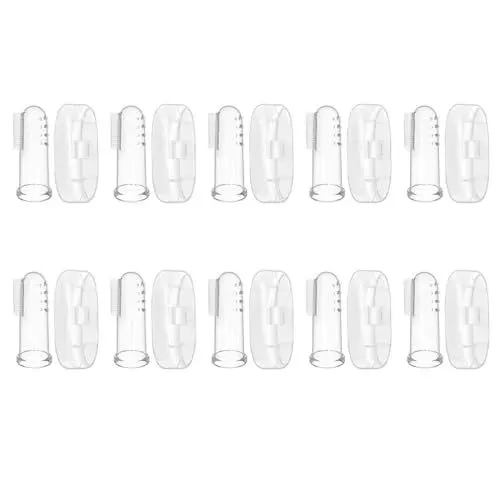 Produktbild: Healeved 10 Sätze Fingerbürste Fingerzahnbürste Einweg Zahnfleischmassagegerät Zahnbürste Für Babys Aus Silikon Oral Kind Kieselgel Haustier Waschmittel
