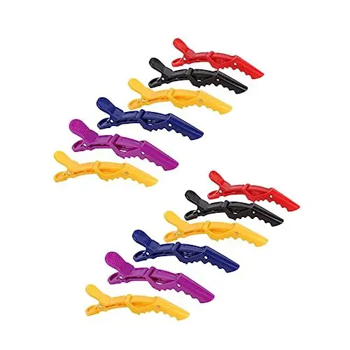 Produktbild: Healeved 12pcs Haar Clips Friseur Clips für Haar Styling Werkzeuge Kunststoff Salon Zubehör