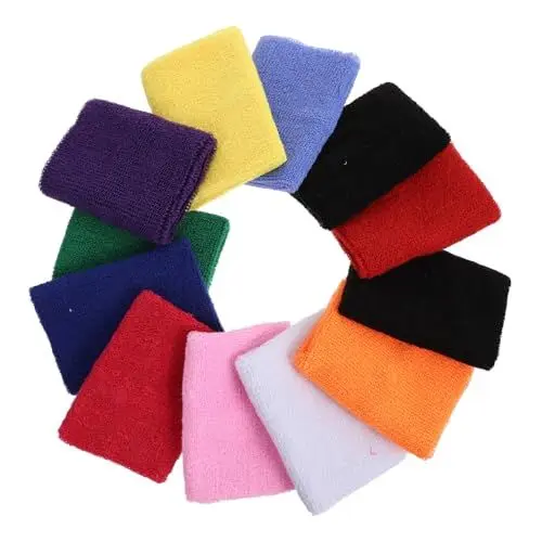 Produktbild: Healeved Herren Damen Sport Handtuch Armbänder 12pcs Verschiedene Farben Workout Radfahren Fitness Handgelenk Atmungsaktiv