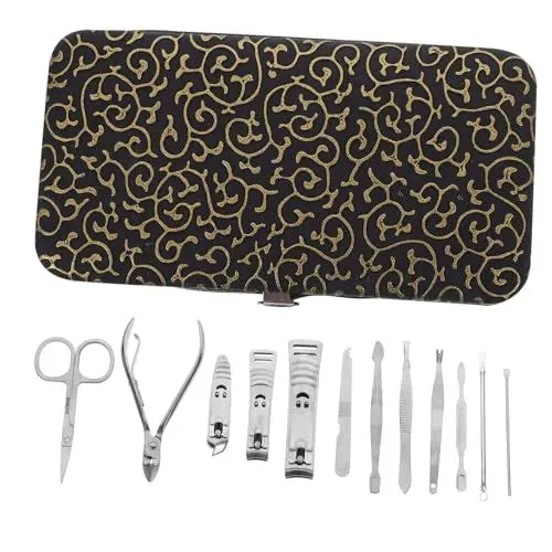 Produktbild: Healeved 12stücke Teiliges Maniküre-set Aus Edelstahl Tragbare Nagelpflege Für Reisen Elegantes Design Für Tägliche Anwendung Inklusive Zubehör Für Fingernägel Und Fußnägel