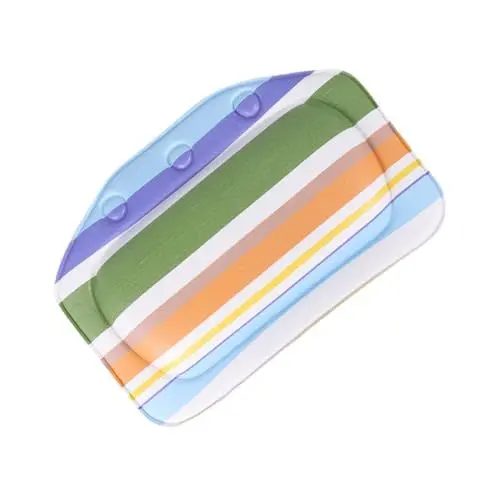 Produktbild: Healeved 1stück Bunte PVC-badewannenauflage Weiches Kopf Und Nackenkissen Mit Rutschfester Unterseite Für Optimalen Komfort Und Unterstützung Der Badewanne Farbige Streifen
