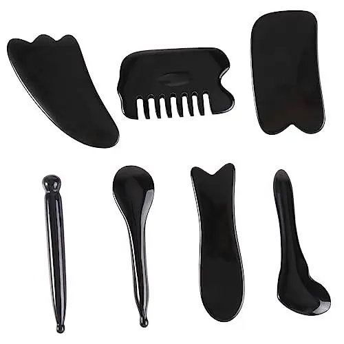 Produktbild: Healeved Gua Sha Kit 7-teiliges Werkzeug Einfache Massagewerkzeuge Schönheits-scrapboard Fitness-massagegeräte Harz-set