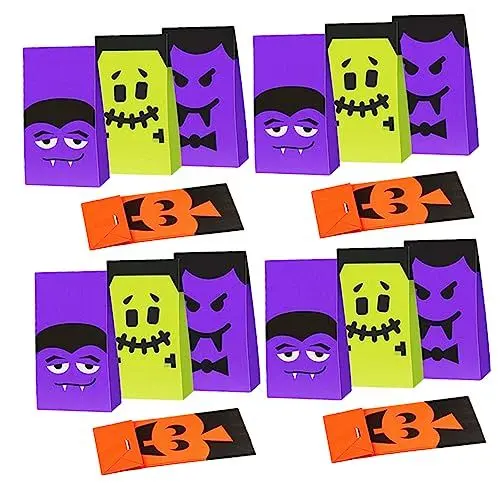 Produktbild: Healeved 1 Satz Backbeutel Halloween- Halloween-Kraftbeutel Kekse packtaschen Halloween-Plätzchen-Süßigkeitsbeutel Halloween-Plätzchen-Kraftbeutel Süssigkeit Packsack Papiertüte