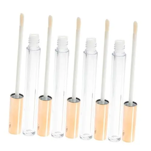 Produktbild: Healeved 1 Satz Lipgloss-flaschen Lipgloss-tuben, Leere Masse Lippenflasche Behälter Für Lipgloss-zauberstäbe Lippenpeeling Behälter Mit Deckel Bulk-lipgloss Kosmetikbehälter Golden 5st