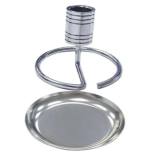 Produktbild: Healeved 1 Satz Moxa-sitz Moxa-stabbrennerhalter Der Stock Präsentationsständer Für Moxa-stäbchen Tablett Für Moxa-sticks Moxabrenner Mit Tablett Moxa-stick-basis Rostfreier Stahl Silver