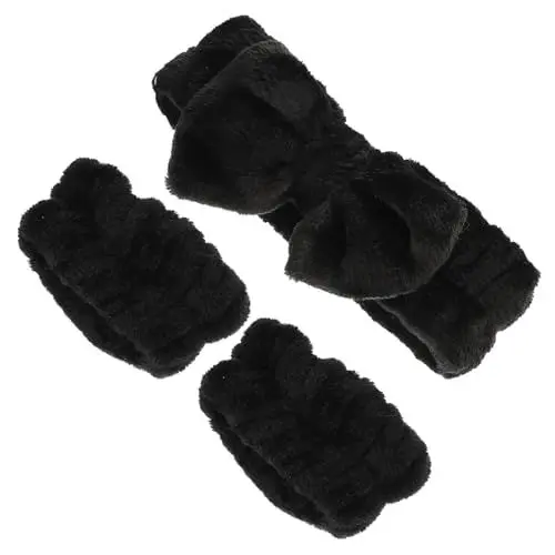 Produktbild: Healeved 1 Satz Stirnband mit Schmetterlingsende mexikanisches Stirnband Duschhaarbänder und -armbänder seidenband bändchen Reinigen von Stirnbändern mit Armbändern Tragbare Haarbänder