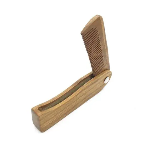 Produktbild: Healeved 1 Stück Haarkamm Aus Naturholz Tragbarer Mini-bartkamm Feine Haarbürste Sanfte Kopfhautpflege Für Zuhause Oder Auf Reisen Stilvoll Für Frauen Und Männer