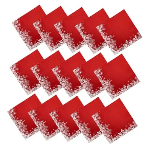 Produktbild: Healeved Urlaub Badezimmer Handtücher Schneeflocke Papier Servietten Rot Weihnachten Servietten Dekorative Tisch Tissue