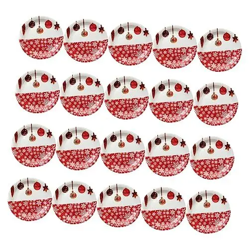 Produktbild: Healeved 20st Schneeflocke-weihnachtspappteller Papierschale Mit Schneeflocken Salat Platte Weihnachtsteller Weihnachts-dessertteller Weihnachtsessen Gericht Essensteller Schmücken Einweg