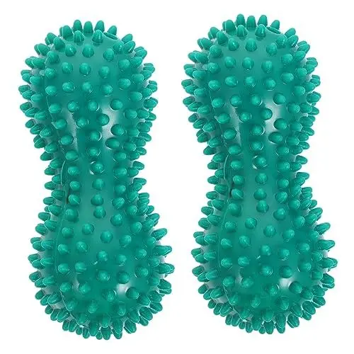 Produktbild: Healeved 2St Erdnusskugeln massieren Akupunktmassagegerät Unterarm Rolle massagematte ganzkörpermassage massagegurt Massagebälle aus Kunststoff Massagewerkzeug in Erdnussform PVC Green