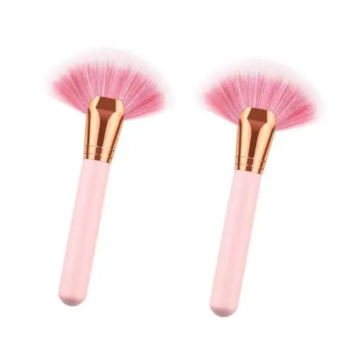 Produktbild: Healeved Elegantes Make-up-pinsel-set Aus Holz 2-teilig Fächerförmig Kosmetikpinsel Aus Nylonborsten Zum Auftragen Kein Ausfallen Sicher Leicht Zu Reinigen