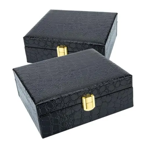 Produktbild: Healeved 2St Zigarrenschachtel zigarrenbox Zigarrenkoffer Zigarrenetuis mit Eidechsenmuster Organizer Flip-Cover-Zigarrenhalter wiederverwendbarer Reisebehälter für Eisen
