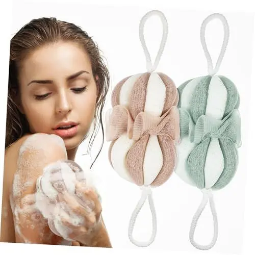 Produktbild: Healeved 2 Stk Schaum netz Bade kugel Schaumschwamm Badeschwamm badewanne reinigungsschwamm schaumbad Körperpeeling aus Luffa Badezubehör Körperschwamm Bad Luffa Dusch-Luffa-Schwamm Sport
