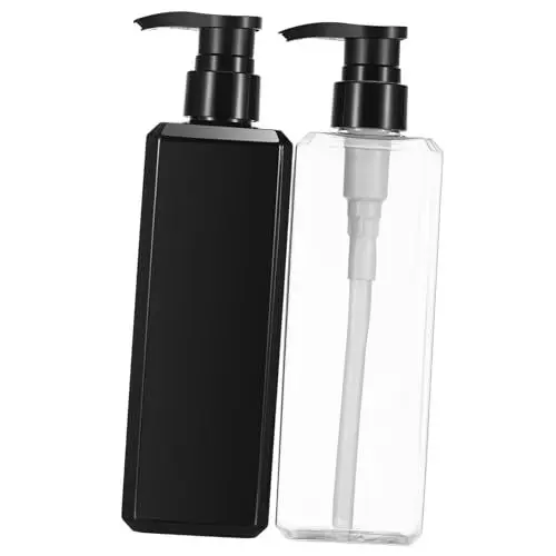 Produktbild: Healeved 500ml Nachfüllbare Pumpflasche Set 2 Stück Leere Shampoo Spender für Seife Conditioner Duschgel