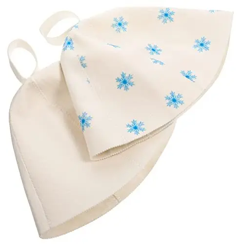 Produktbild: Healeved 2st Filz Duschhaube Mikrofasertücher Badezimmer-saunahut Duschhut Aus Filz Verdickter Saunahut Bandana-stirnbänder Für Frauen Reisezubehör Gefühlt Schwimmhaube Damen Verdicken Weiß