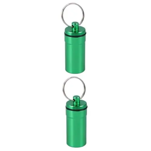Produktbild: Healeved 2st Pillendose Wasserdicht Kleiner Vorratsbehälter Reisemedizinbehälter Taschen-medizinkoffer Fischöl Schlüsselanhänger Outdoor-taschenpillenhalter -schlüsselanhänger