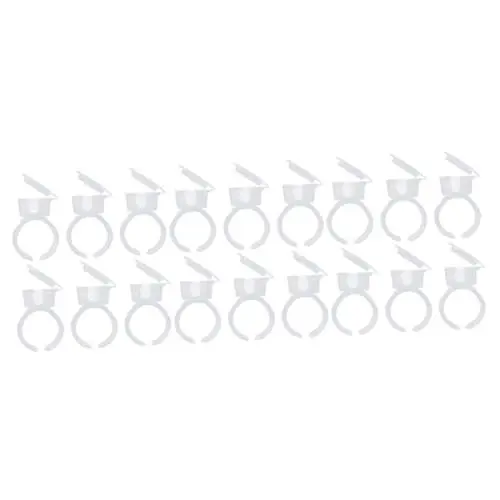 Produktbild: Healeved 300 Stk Pigmentbehälter Pigmentbecher Microblading-pigmentringe Tattoo-ringe Tattoo-pigment-behälter Pigmentringbecher Ringhalter Wimpern Organizer Wimpernkleber Ring Kleberinge