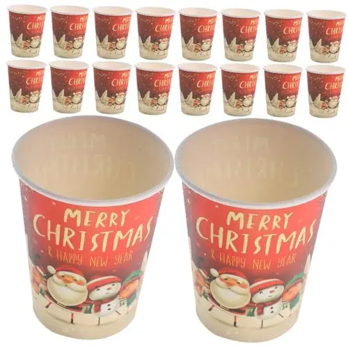 Produktbild: Healeved Weihnachts Weihnachts Pappbecher 32 Stück Pappbecher Servierutensilien Weihnachtsthema Geschirr Trinkbecher Pappbecher Party Pappbecher Weihnachtszubehör Set Für Den