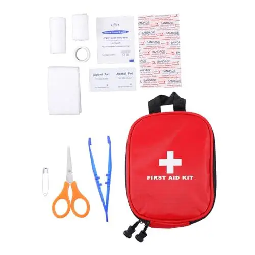 Produktbild: Healeved 3 Sätze Outdoor-Notfallset tragbare Notfalltasche Aufbewahrungstasche Tasche für Ersthelfer notfallpakete notfallkit tragbare Erste-Hilfe-Tasche Reise-Erste-Hilfe-Tasche pp rot