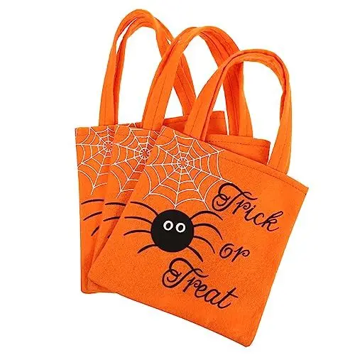 Produktbild: Healeved 3st Halloween-einkaufstasche Halloween-taschen Für Süßigkeiten Süßigkeitenbeutel Mit Kordelzug Süßigkeitenbehälter Süßigkeiten-keks-tasche Verpackungsbeutel Kürbis Vlies Requisiten
