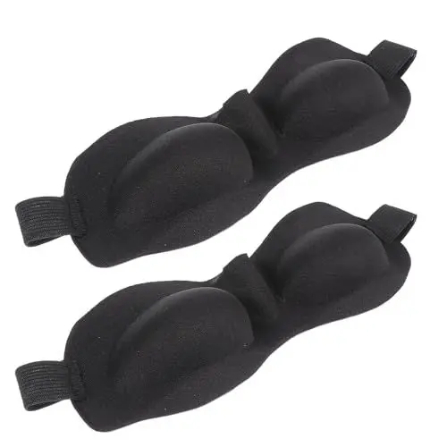 Produktbild: Healeved 4 Stück 3D-Stereobrille Schlafen blockieren Masken für Frauen Männer bequeme schlafmaske blickdichte Brillen Gesichtsmaske Augenklappe schlafender Augenschirm Eva Black