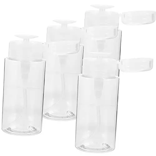 Produktbild: Healeved 4 Stück Make-up-entferner-behälter Für Flüssigkeiten Reiseflasche Push-down-pumpe Nagellackentferner-spender 200 Ml Leere Flaschen Zur Flüssigkeitsaufbewahrung
