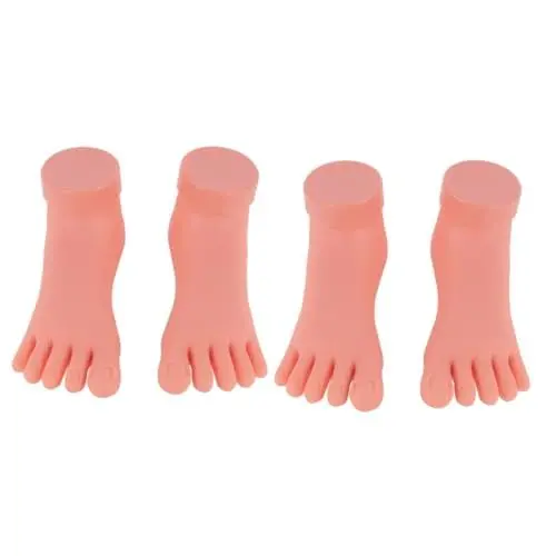 Produktbild: Healeved 4 Stück Packung Nagelkunst-trainingsgerät Pediküre-set Üben Falscher Falscher Fuß Fußpediküre Praktizieren Praxis Für Fußnägel Maniküre-praxis-weichfußmodell Übungsfuß Aus Acryl