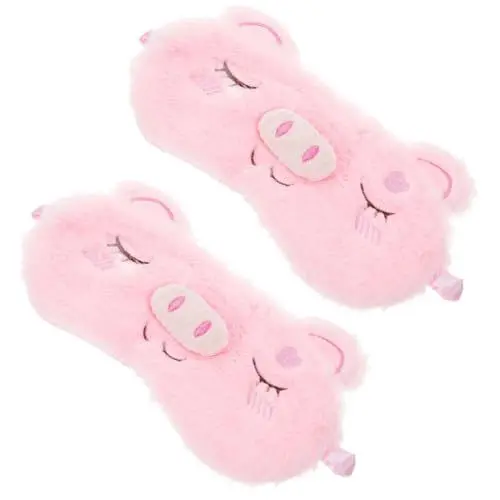 Produktbild: Healeved 4 Stück Plüsch-Augenmaske Augenschlafmaske Kinder-Augenklappe Augenschlafmaske Lustige Schlafaugen-Tiermaske Augenabdeckung Schlafaugenmaske Koreanische Maske