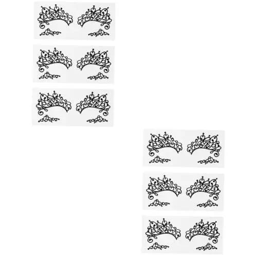 Produktbild: Healeved 6 Paare Spitze Eyeliner Aufkleber Temporäre Eyeliner-tätowierung Lidschatten-tattoo-aufkleber Halloween-tattoo-aufkleber Schwarze Aufkleber Make-up-eyeliner Auge Black Papier