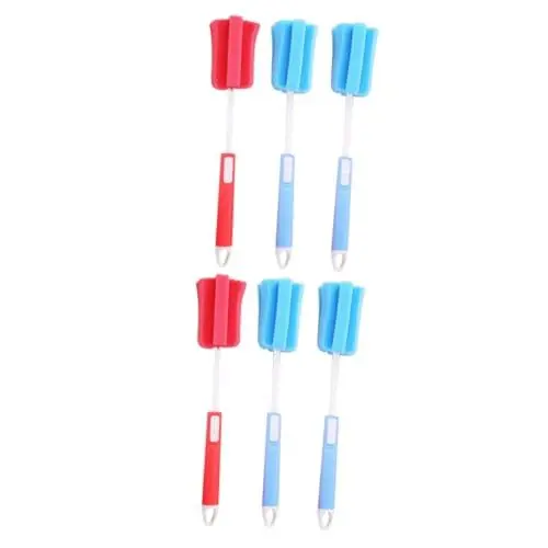 Produktbild: Healeved 6stücke Teiliges Von Flaschenbürsten Mit Langem Griff Effektive Reinigung Für Gläser Babyflaschen Und Wasserbecher Zufällige Farben Mit Hochwertigem Schwamm Für Schonendes