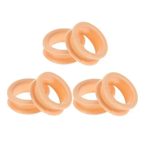 Produktbild: Healeved 6 StüCk Silikon Fingerringe FüR Haarscheren, Weiche Und Rutschfeste ScherenüBerzüGe FüR Haustierpflege, Friseur ZubehöR, Finger- Und Hornhautschutz, Matte Hautfarbe