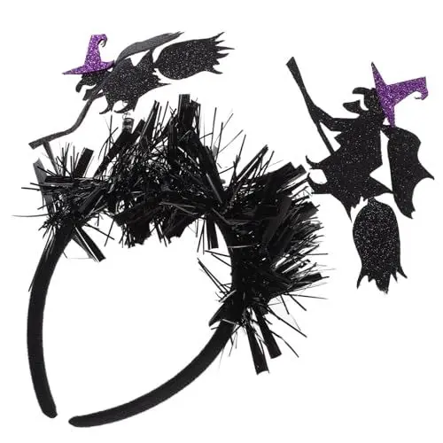Produktbild: Healeved Halloween Haarreifen Hexen Stirnband mit Glitzer für Kostümpartys Langlebig Passend zu Halloween Outfits und für Cosplay und Themenveranstaltungen