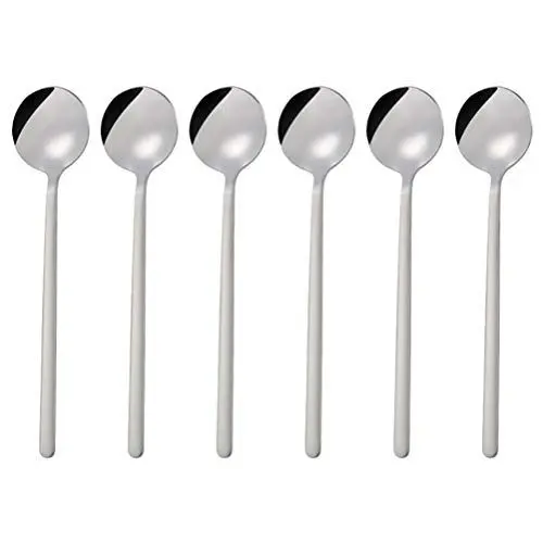 Produktbild: Healeved 6stücke Kaffeelöffel Aus Edelstahl Mini Rundlöffel Mit Langem Griff Für Kaffee Und Desserts Kurz Silber Für Zuhause Café Und Restaurant