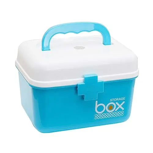 Produktbild: Healeved Mini-medizinbox Aufbewahrungs-organizer-set Medikamentenbehälter Herausnehmbares Tablett Größe S Für Das Familienhaus