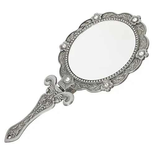 Produktbild: Healeved Faltbarer Schminkspiegel Mit Griff Tragbar Für Frauen Vintage-handspiegel Kosmetikspiegel Klappbar Für Reisen Und Make-up