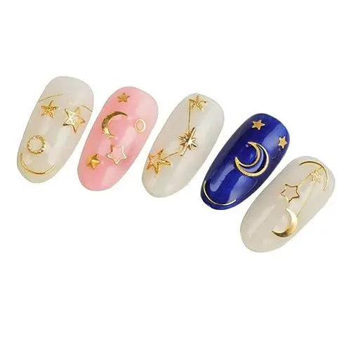 Produktbild: Healeved Metall-nagel-abziehbilder für Modische Nagel-charms. Einfach Anzuwendende Nagelkunst. Metallmaterial. Funkelnde Nagelspitzen.