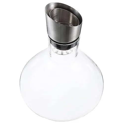 Produktbild: Healeved Schnaps Dekanter Weinausgießer Rotwein Dekanter Alkoholteiler Nachttisch Wasserflasche Spirituosenkaraffe Wasserkaraffe Am Bett Weinbelüfter Dekanter Glas Whiskey Kopf Aus Stahl