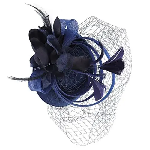 Produktbild: Healeved Tea-Party-Hut Mesh-Hut Fascinator-Hüte für Frauen Damenhüte Mode elegant Braut Haarspange Brauthaar Kappen Haarband Retro-Fascinator Fascinators für Frauen Teeparty Bauchmuskeln