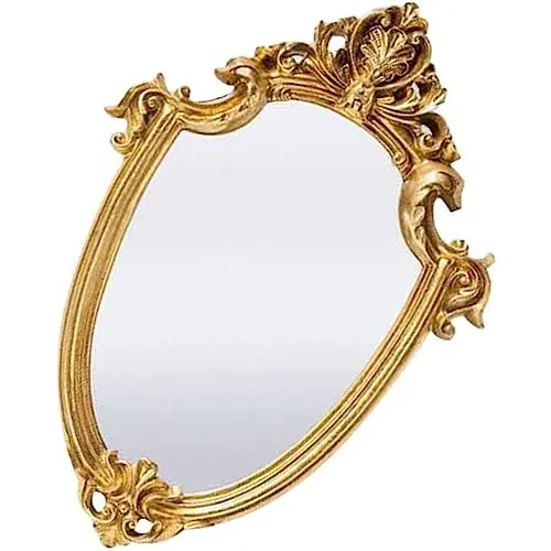 Produktbild: Healeved Retro-wandspiegel Mit Goldprägung – Dekorativer Hängender Kosmetikspiegel Für Make-up Und Badezimmer – 1 Stück