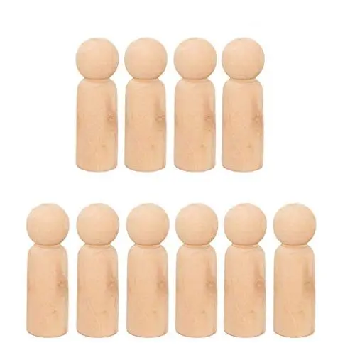 Produktbild: Healifty 10 Stück Holzfiguren Holz Spielfiguren zum Bemalen Basteln Holzkegel Dekoration Ornament