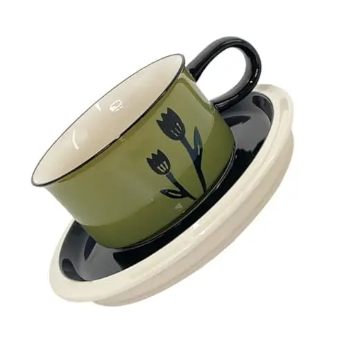 Produktbild: Healifty 1 Set Kaffeetassen Set Keramikbecher Kaffeebecher Latte Becher Cappuccinotasse Saftbecher Kaffeetassen Kleiner Kaffeebecher Milchbecher Wasserbecher Mit Untertasse