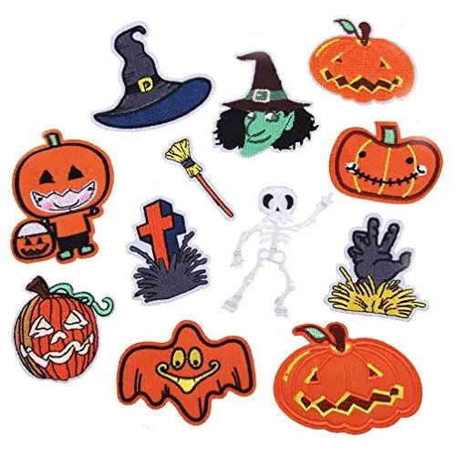 Produktbild: Healifty 24 stücke Halloween gestickte Patches hexenhut Patches kürbis Patch Cartoon Geist Kleidung Patch grabsteine ??Applikationen für DIY kunsthandwerk Taschen Dekoration