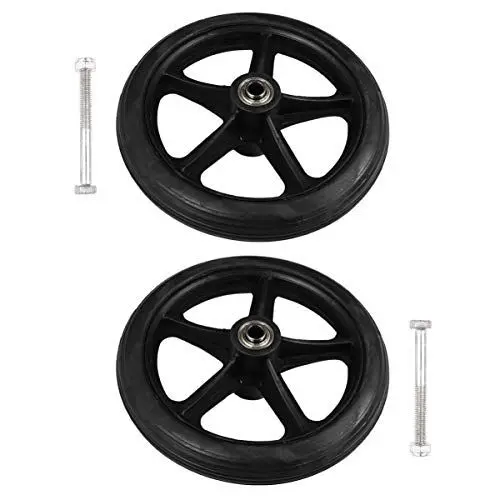 Produktbild: Healifty 2Pcs Vorderrad Rollstuhl Rad Vollrad Ersatz für Rollstühle Rollatoren Walker 7 Zoll