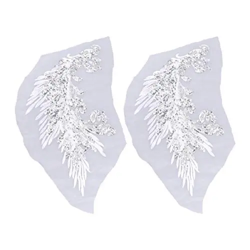 Produktbild: Healifty 2 Stücke Pailletten Stickerei Spitze Patch Flügel Applique Brautkleider Diy Kleidung Laufsteg