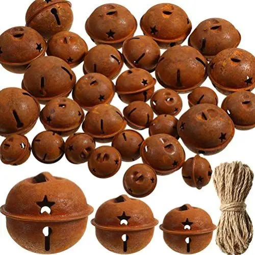 Produktbild: Healifty 30 rostige Glöckchen mit Sternausschnitt, Weihnachtsdekoration