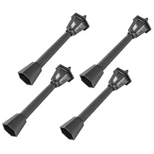 Produktbild: Healifty 4 Stück Laternenpfahl Lampen Mini Straßenlaterne Modelleisenbahn Zug Laternenpfahl Lichter Außenweg Laterne Post für Mikrolandschaft Puppenhaus Fee Gartenzubehör