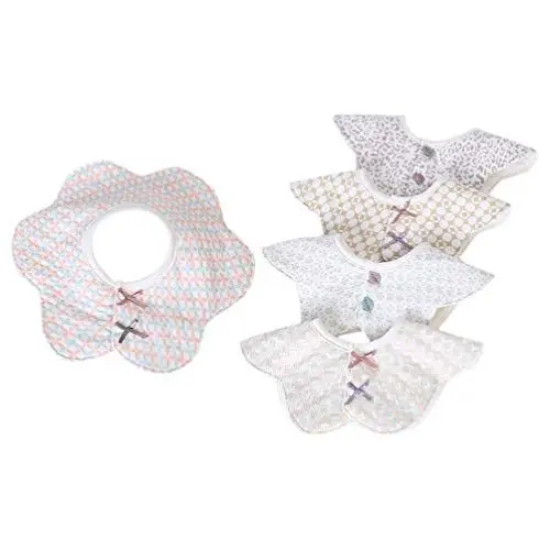 Produktbild: Healifty 5 Stück Baby Bandana Sabber Lätzchen 360 ° Drehen Hals Baby Sabber Lätzchen Blumen Geformte Baby Baumwolle Lätzchen für Neugeborene Kleinkind 30X26cm