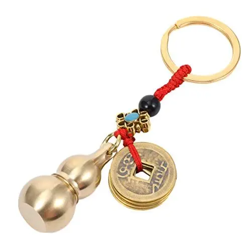 Produktbild: Feng Shui Messing Wu Lou Kürbis Schlüsselbund Chinesisch Feng Shui Münzen für Viel Glück Glück Reichtum Wohlstand Erfolg Wohnwagen