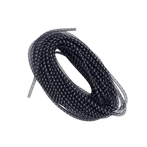 Produktbild: Healifty Mesh Schlauch Deko Flex Mesh Schlauch Schnur für Kränze Cyberlox CRIN Handwerk Armband Halskette Schmuck Zubehör 25m (schwarz)